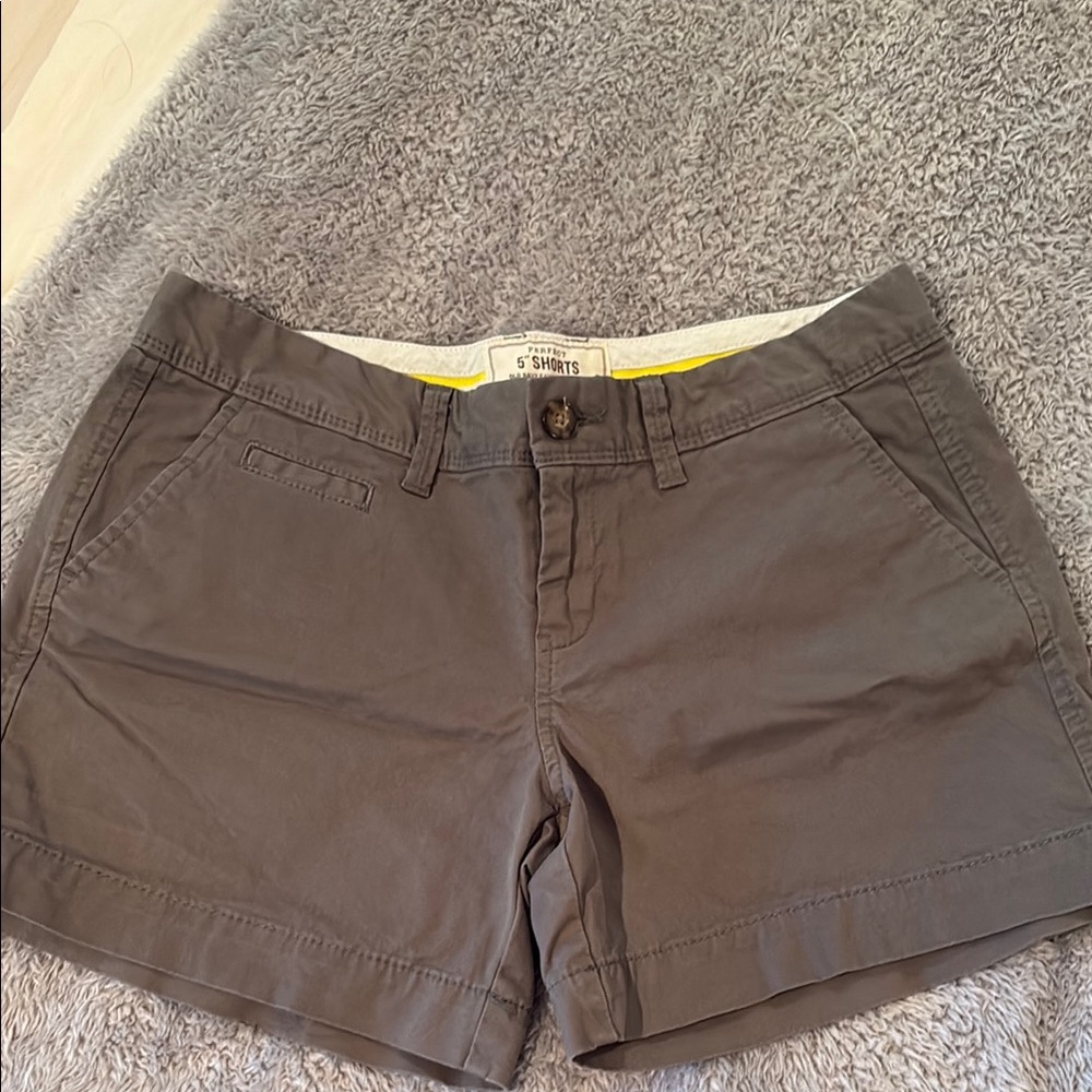 Old Navy Gray Favorite Khakis Shorts Casual Cotton Blend